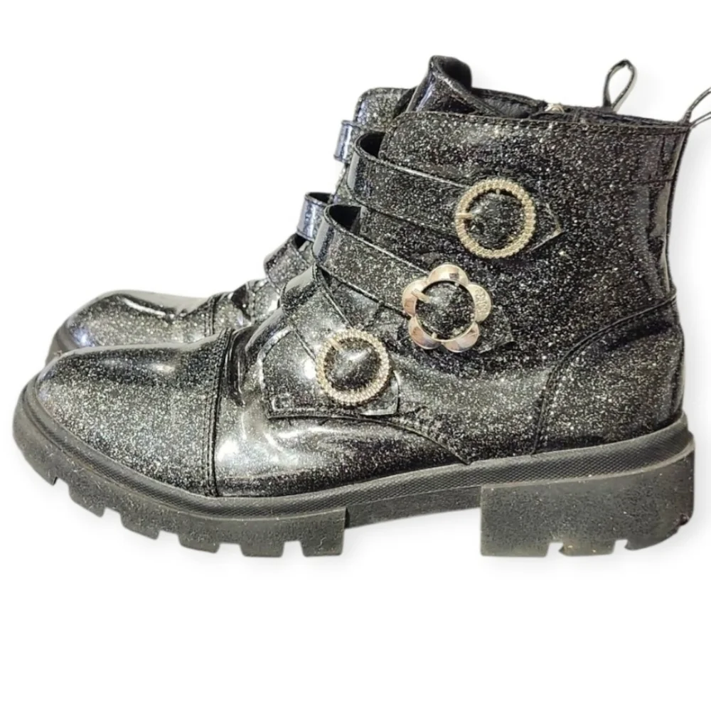 Justice Glittery Black Kids Boots